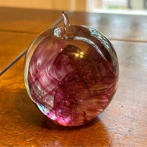 VTG Kerry Glass Purple Plum Apple Ireland Paperweight Swirl NOS